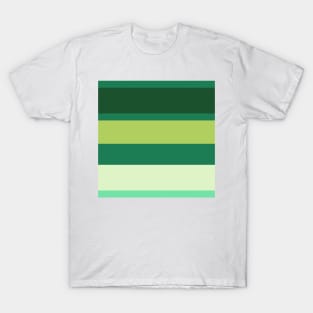 A shocking assortment of Salem, Seafoam Blue, Very Light Green, Cal Poly Pomona Green and June Bud stripes. T-Shirt